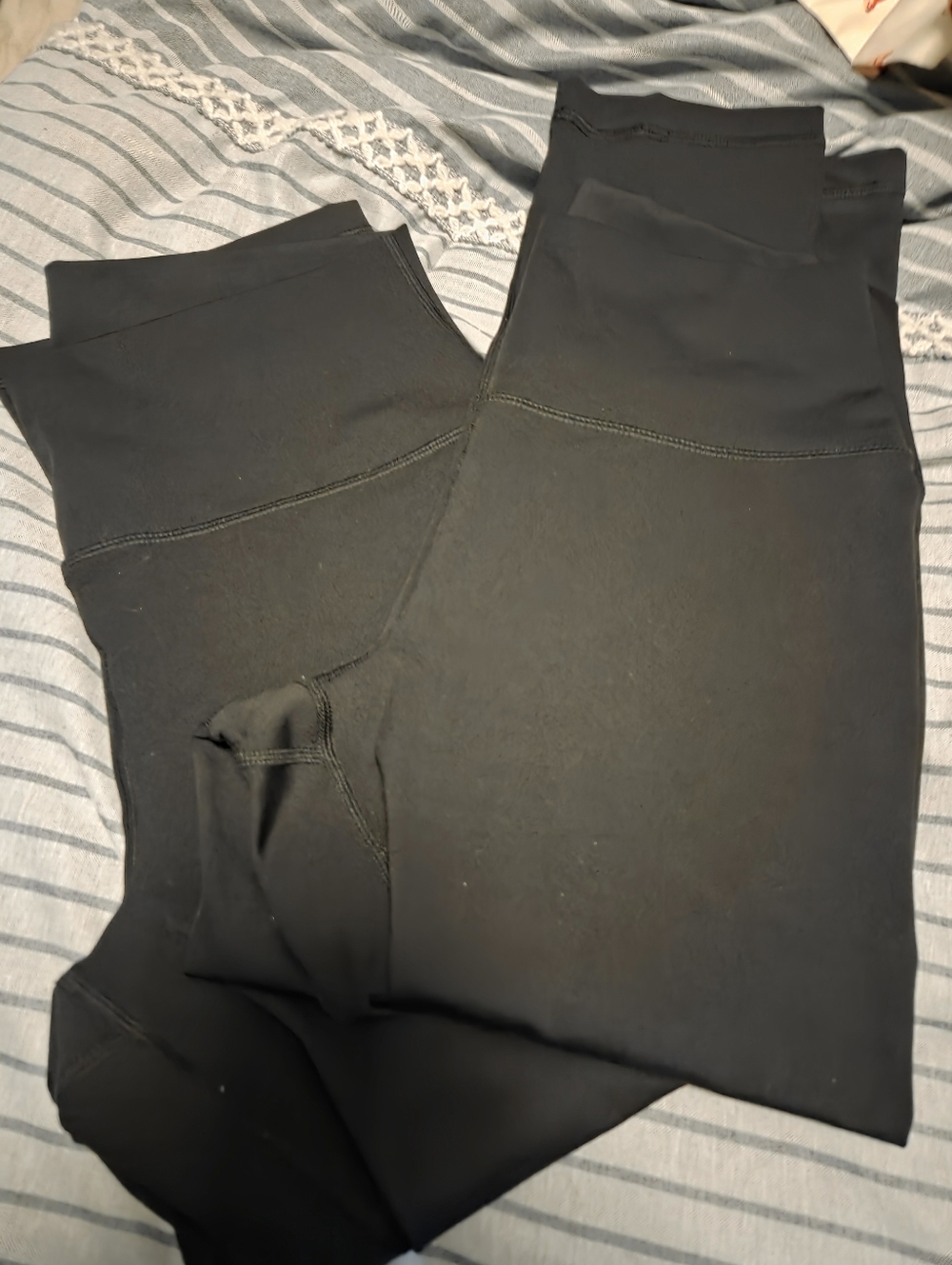 Nude Tech Black High-Waist Leggings Size Large Lot Of 2